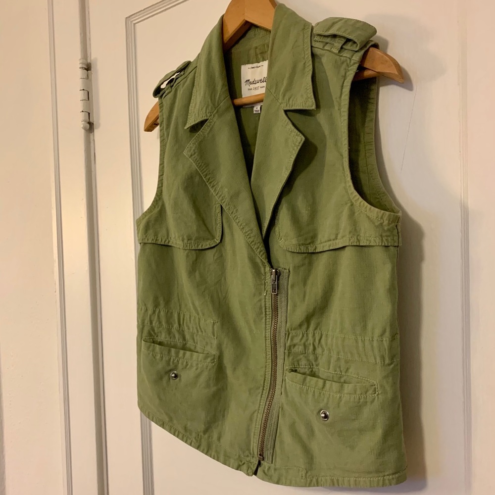 Madewell Green Utility Vest Size Small - Picture 3 of 5